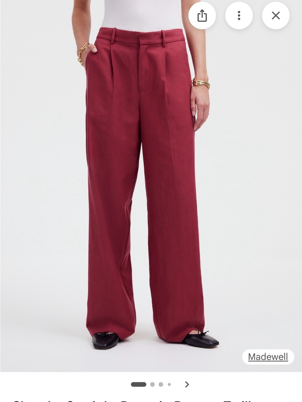 Madewell Slouchy Straight Twill Pants in Claret